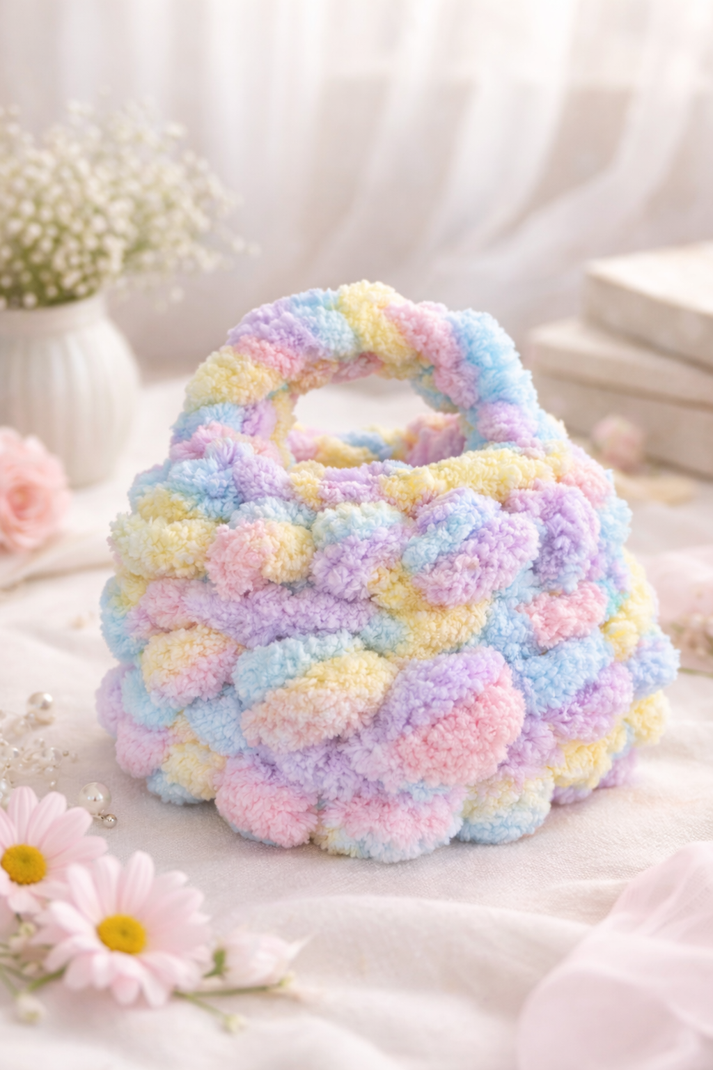 Hand Knit Bobble Purse - Little Lady of the Court
