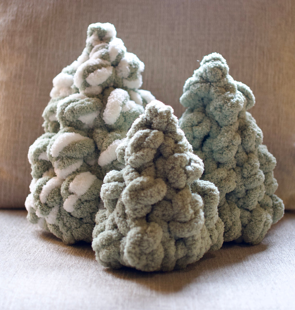 Hand Knit Christmas Trees